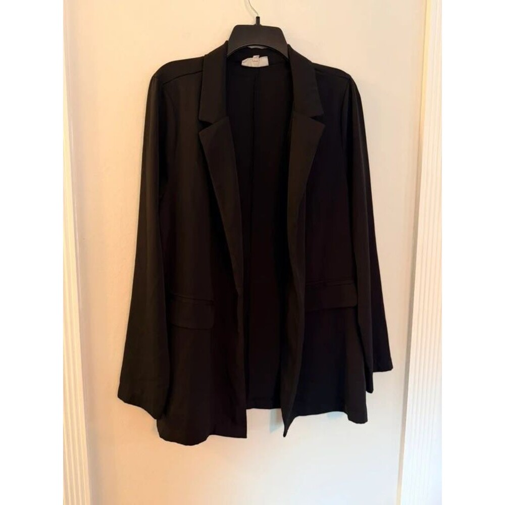 Melloday Black Open Lightweight Blazer